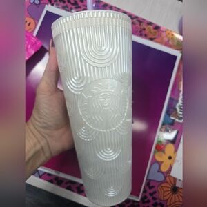 Starbucks 2023 Pearl White Mermaid Scales Siren Tumbler 24oz Venti